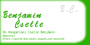 benjamin cselle business card
